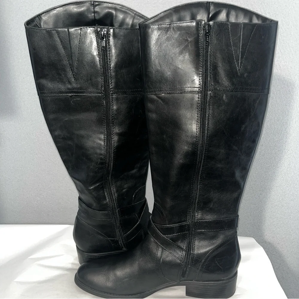 Lauren Ralph Lauren Menna Riding boot Black Leather horsebit chain detail